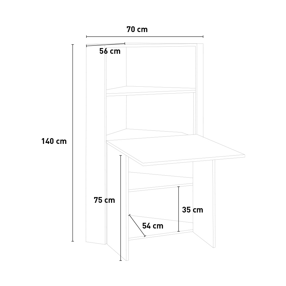 Scrivania angolare in legno per bambini Dalia gambe bianche 114x85 - 136,00  - Scrivanie