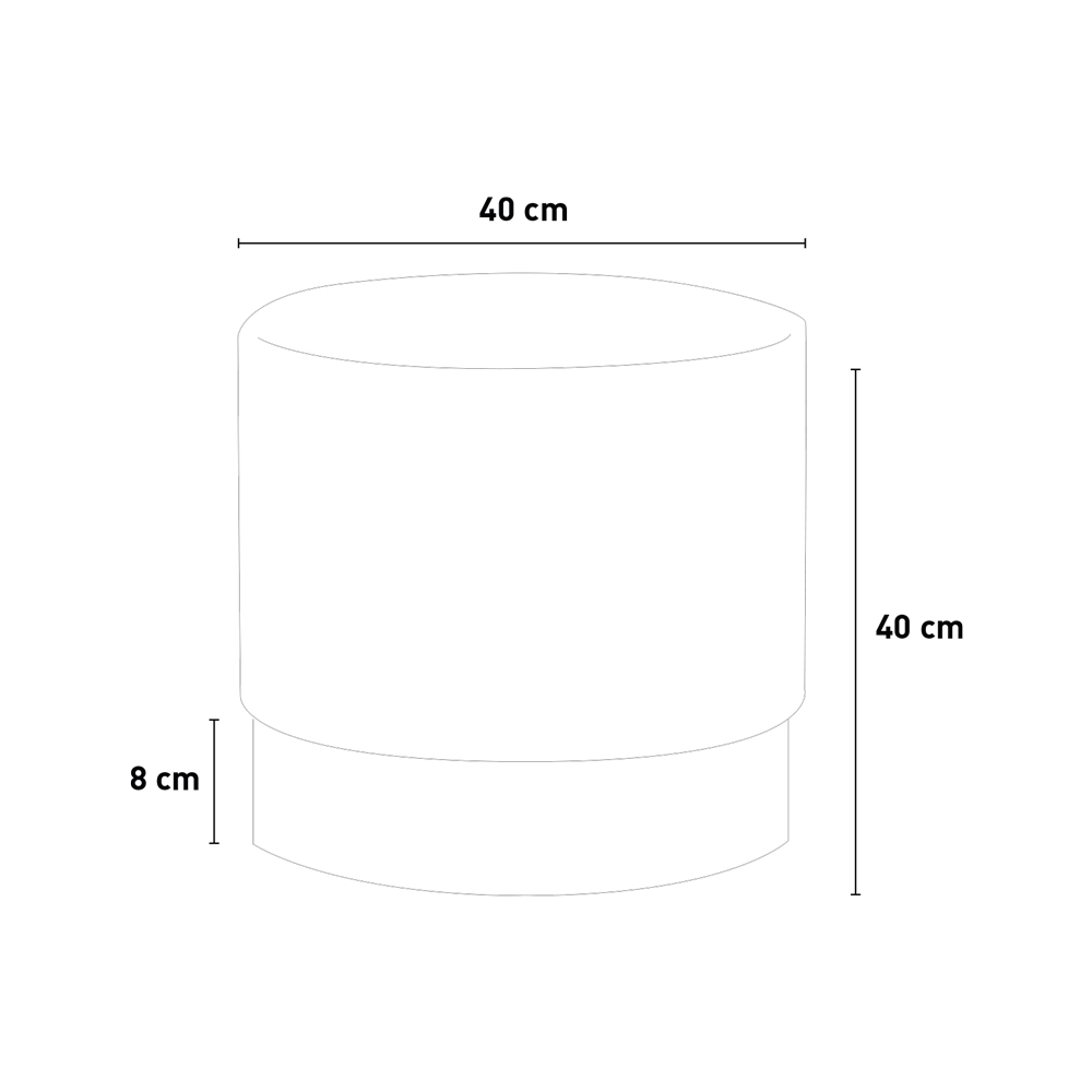 Puf cilíndrico grande Ø 80cm reposapiés salón sala de espera