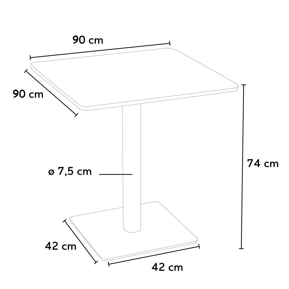 Horeca Tavolino quadrato 90x90cm con base centrale per bar bistrot