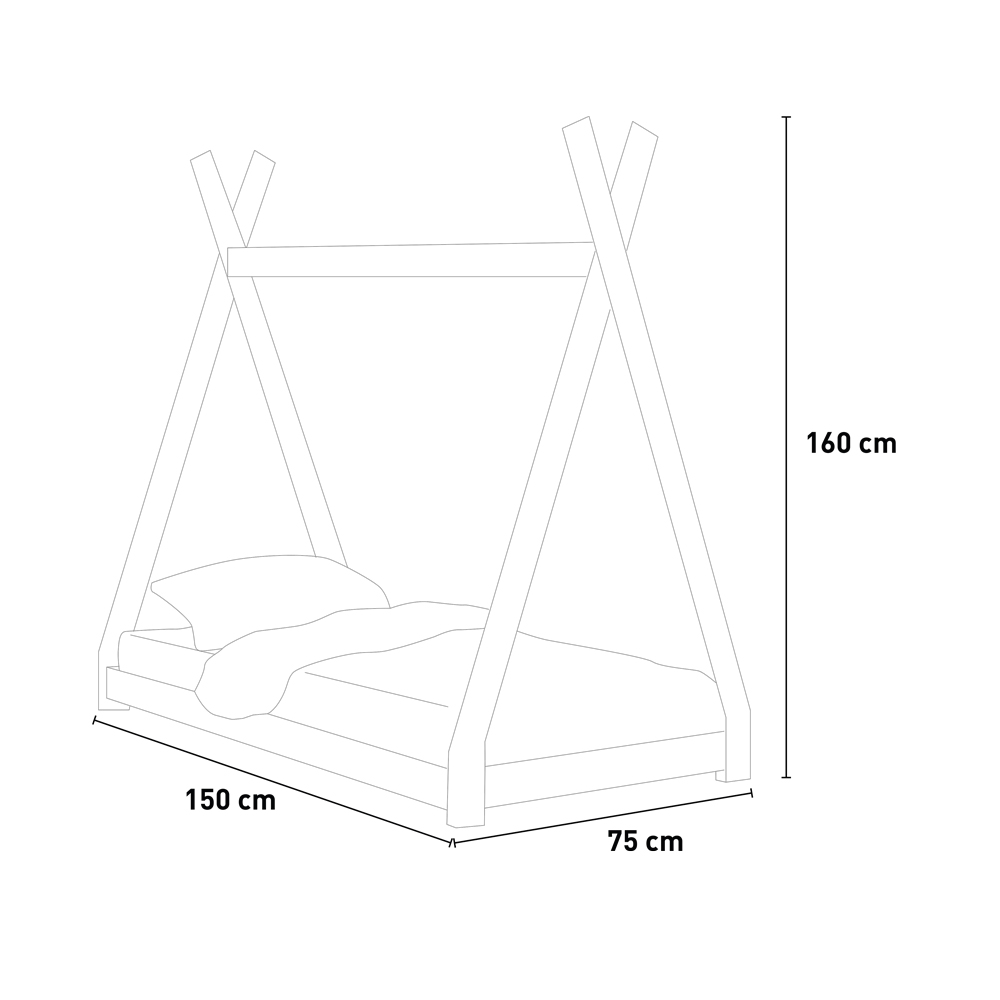 Cott Lettino montessori per bambini letto casetta in legno 70x140cm