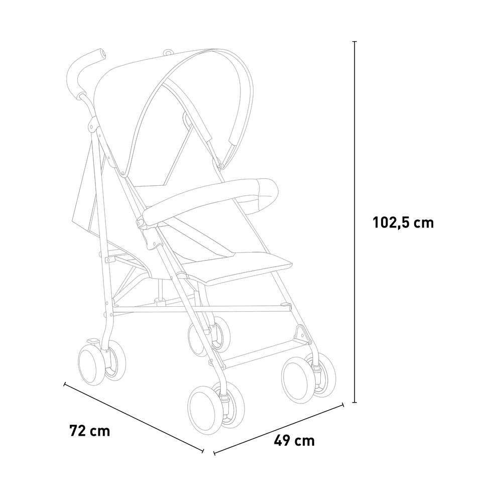 Poppy Poussette canne compacte chariot pliable pour enfants 15 kg