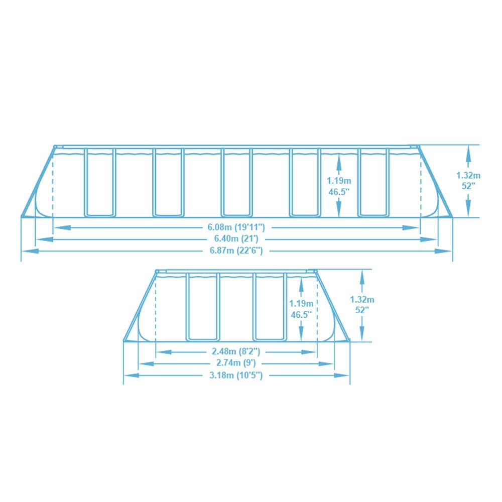 Piscina Rectangular Con Depuradora 732X366X132 cm Bestway 56475