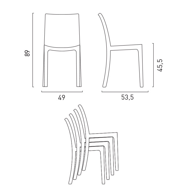 Chair poly rattan cafe ice cream shop stackable BISTROT Grand Soleil Chair poly rattan cafe ice cream shop stackable BISTROT Grand Soleil