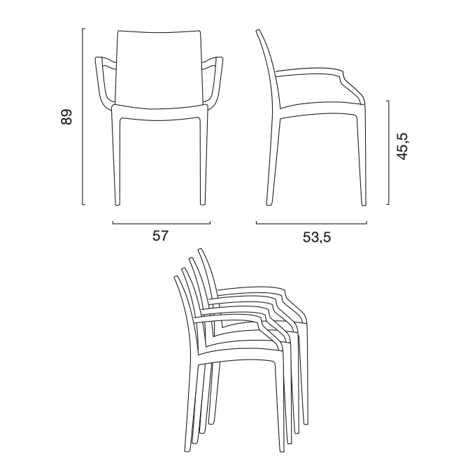 Sedia poltrona con braccioli bar ristorante Polyrattan BISTROT ARM Grand Soleil Sedia poltrona con braccioli bar ristorante Polyrattan BISTROT ARM Grand Soleil